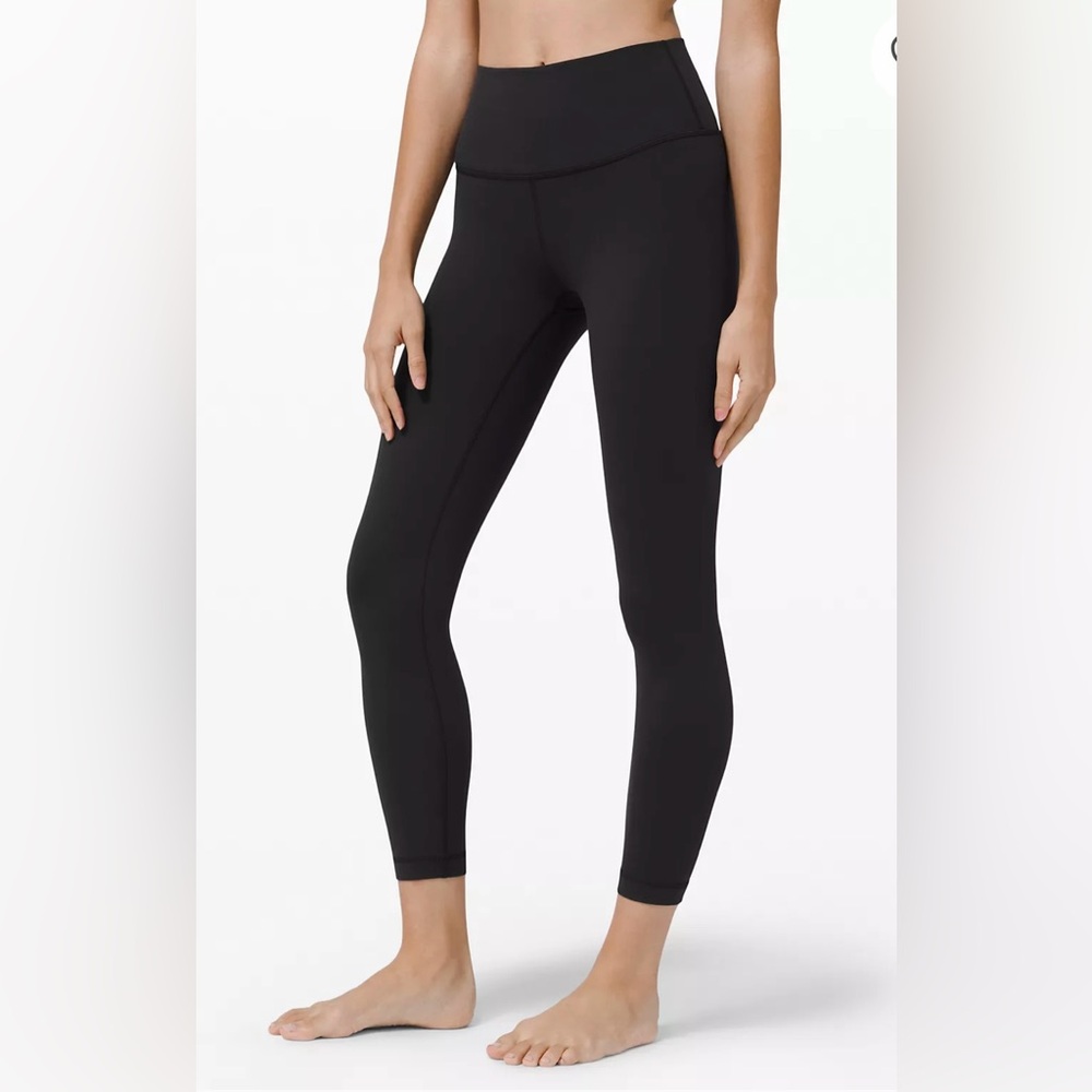 LULULEMON WOMENS WUNDER TRAIN HIGH-RISE TIGHTS LEGGINGS 27" In Black Size 2 EUC - Picture 2 of 9
